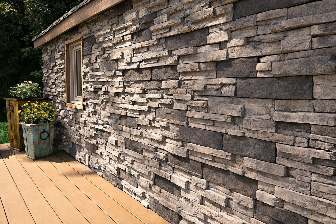 Stone veneer installation in Claremont, CA